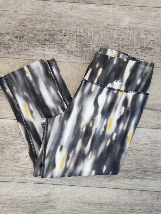 Nike Pants - Nike Abstract Print Capri Leggings - Gray, White & Yellow Accents